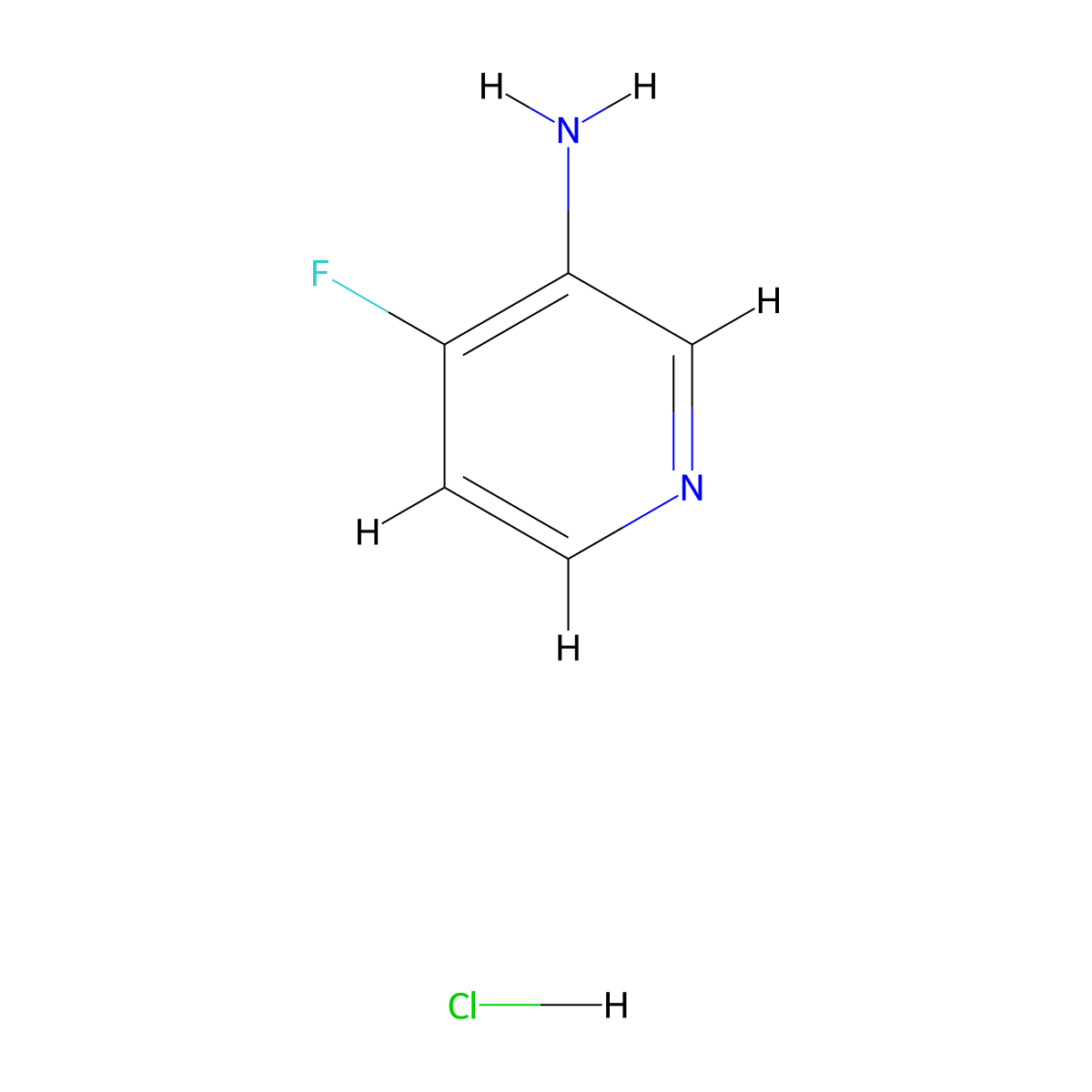 4-Fluoropyridin-3-amine hydrochloride molecular structure, CAS 1803603-50-0