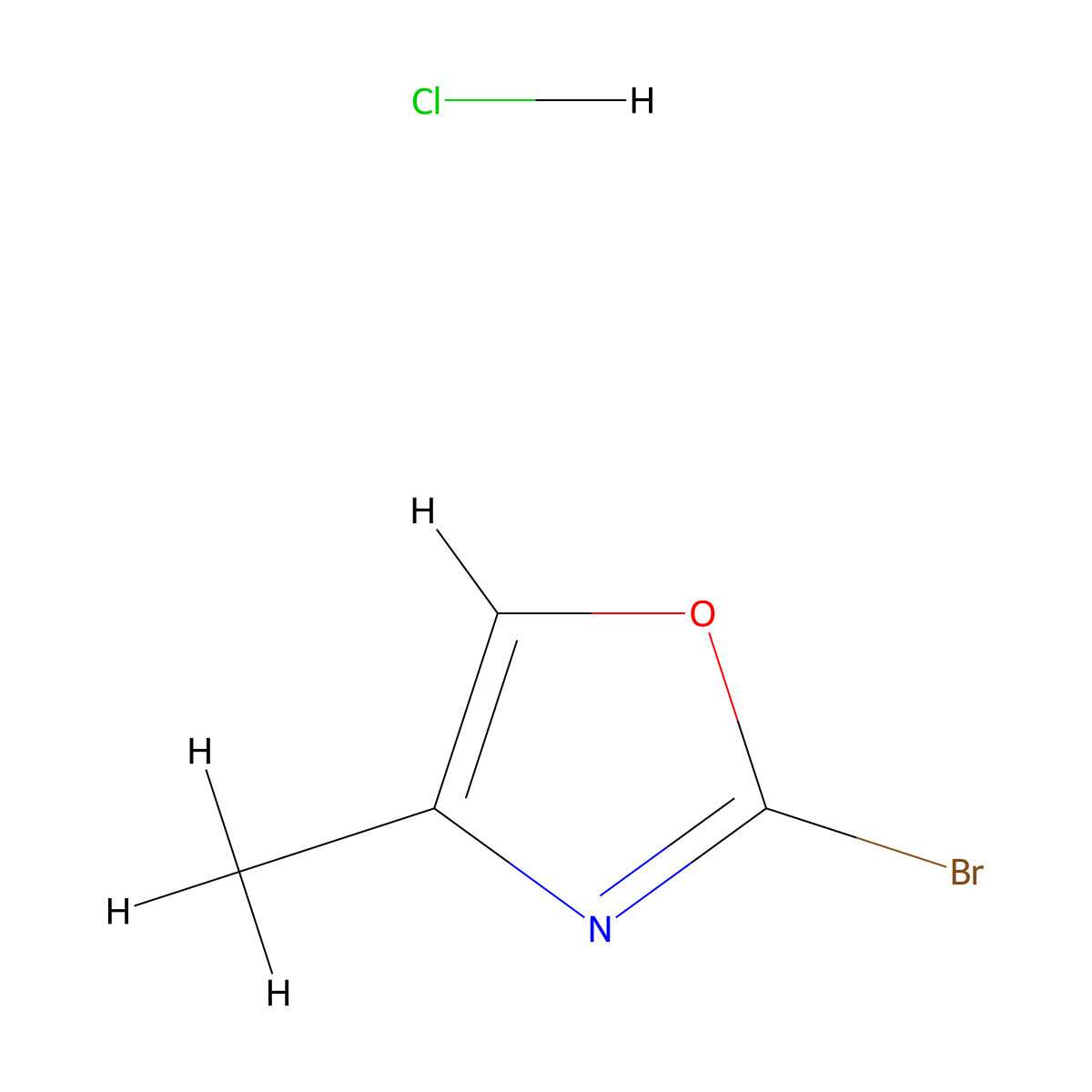 2-Bromo-4-methyl-1,3-oxazole hydrochloride molecular structure, CAS 1803603-56-6