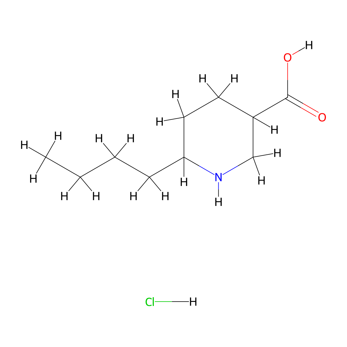 6-Butylpiperidine-3-carboxylic acid hydrochloride molecular structure, CAS 1803603-57-7