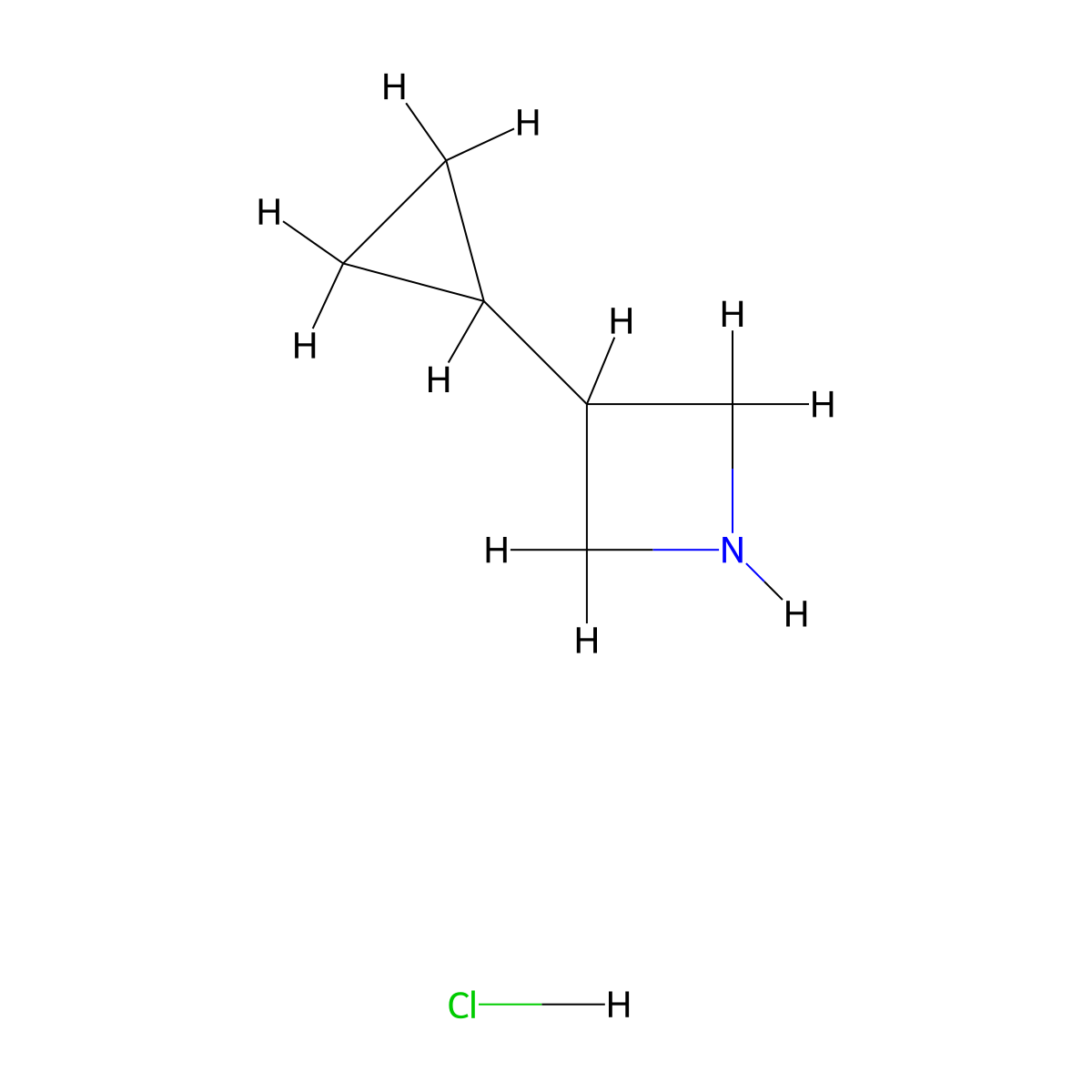 3-Cyclopropylazetidine hydrochloride molecular structure, CAS 1803603-58-8