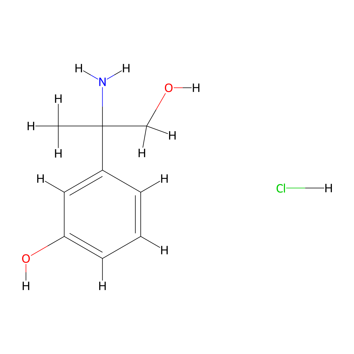 3-(2-Amino-1-hydroxypropan-2-yl)phenol hydrochloride molecular structure, CAS 1803603-59-9