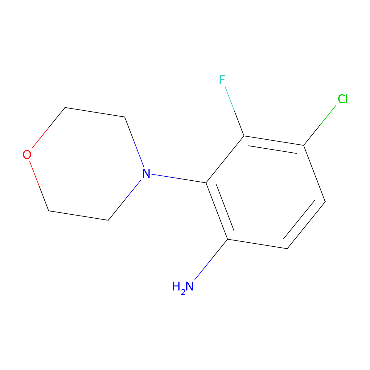 4-Chloro-3-fluoro-2-(morpholin-4-yl)aniline molecular structure, CAS 1803603-63-5