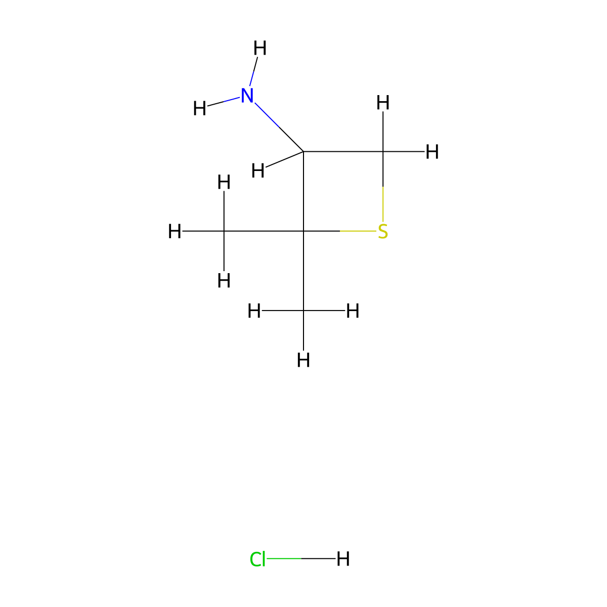 2,2-Dimethylthietan-3-amine hydrochloride molecular structure, CAS 1803603-72-6