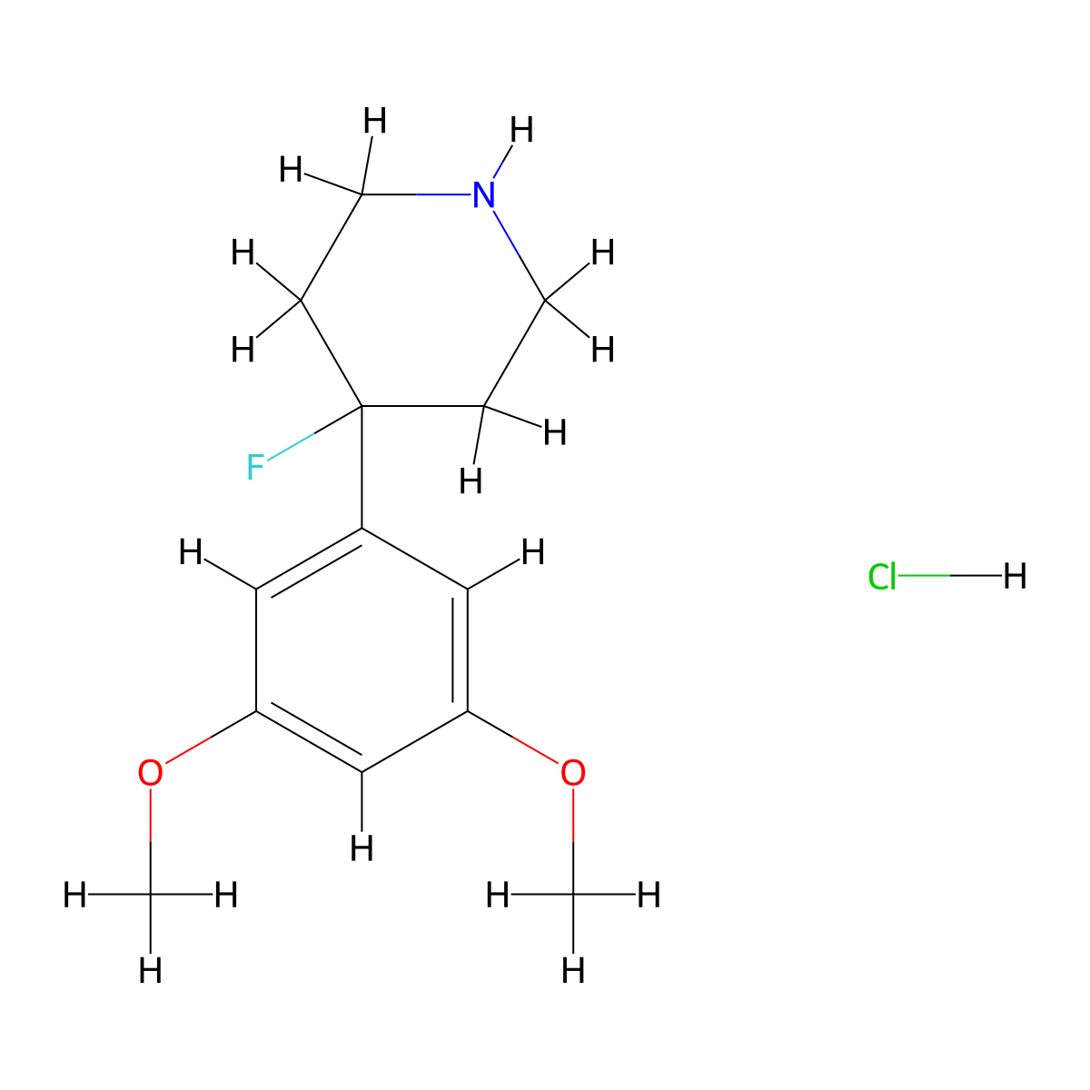 4-(3,5-Dimethoxyphenyl)-4-fluoropiperidine hydrochloride molecular structure, CAS 1803603-78-2