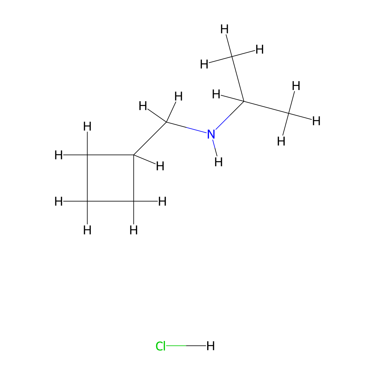 (Cyclobutylmethyl)(propan-2-yl)amine hydrochloride molecular structure, CAS 1803603-80-6