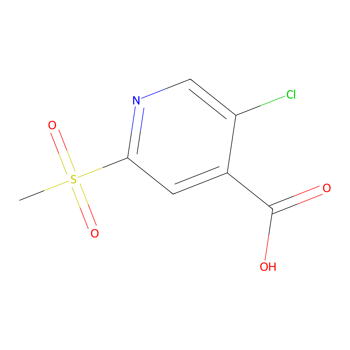 5-Chloro-2-methanesulfonylpyridine-4-carboxylic acid molecular structure, CAS 1803603-82-8