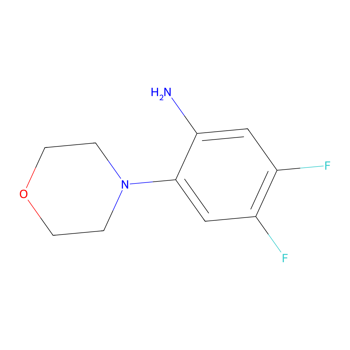 4,5-Difluoro-2-(morpholin-4-yl)aniline molecular structure, CAS 1803603-89-5