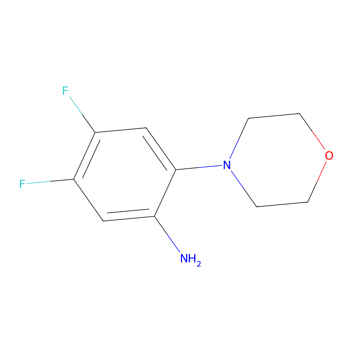 4,5-Difluoro-2-(morpholin-4-yl)aniline molecular structure, CAS 1803603-89-5