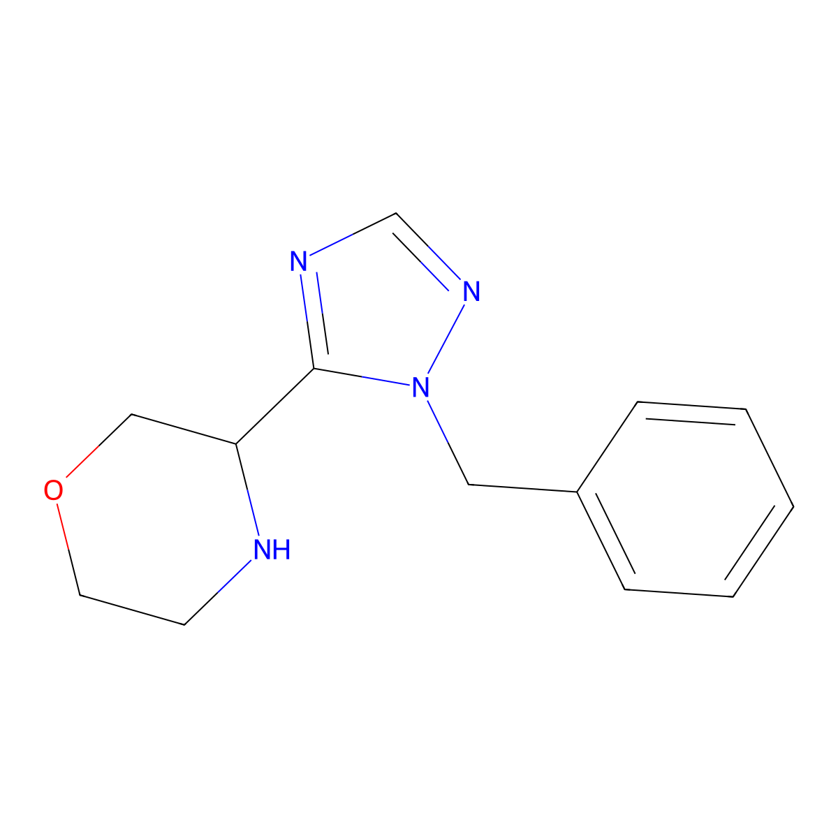 3-(1-benzyl-1H-1,2,4-triazol-5-yl)morpholine molecular structure, CAS 1803603-91-9