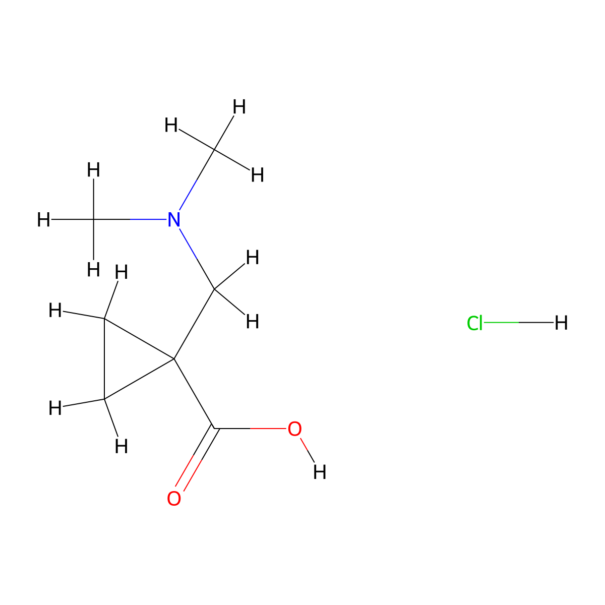1-[(Dimethylamino)methyl]cyclopropane-1-carboxylic acid hydrochloride molecular structure, CAS 1803603-95-3