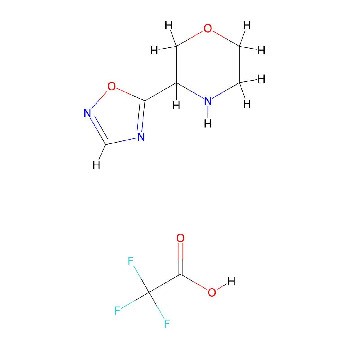 3-(1,2,4-Oxadiazol-5-yl)morpholine; trifluoroacetic acid molecular structure, CAS 1803603-99-7