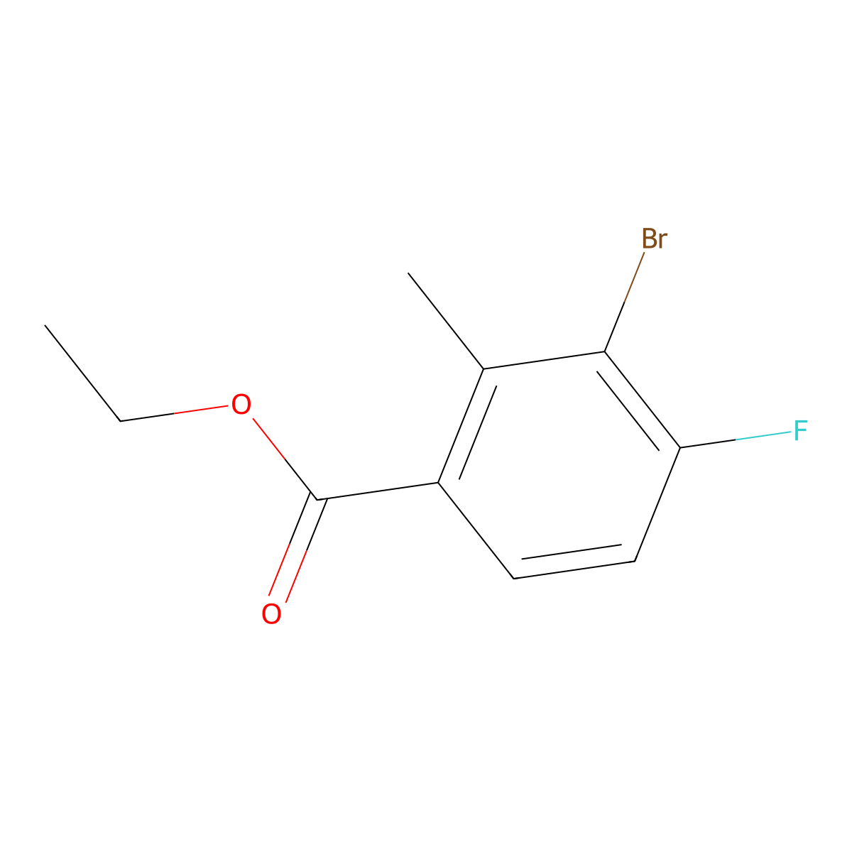 Ethyl 3-bromo-4-fluoro-2-methylbenzoate molecular structure, CAS 1803604-00-3