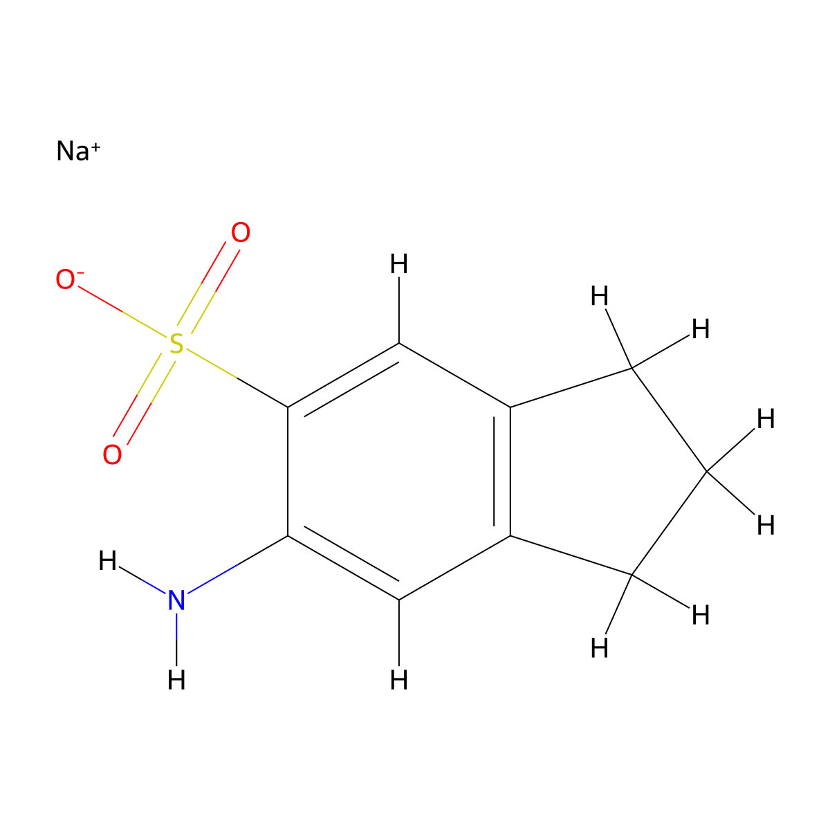sodium 6-amino-2,3-dihydro-1H-indene-5-sulfonate molecular structure, CAS 1803604-01-4
