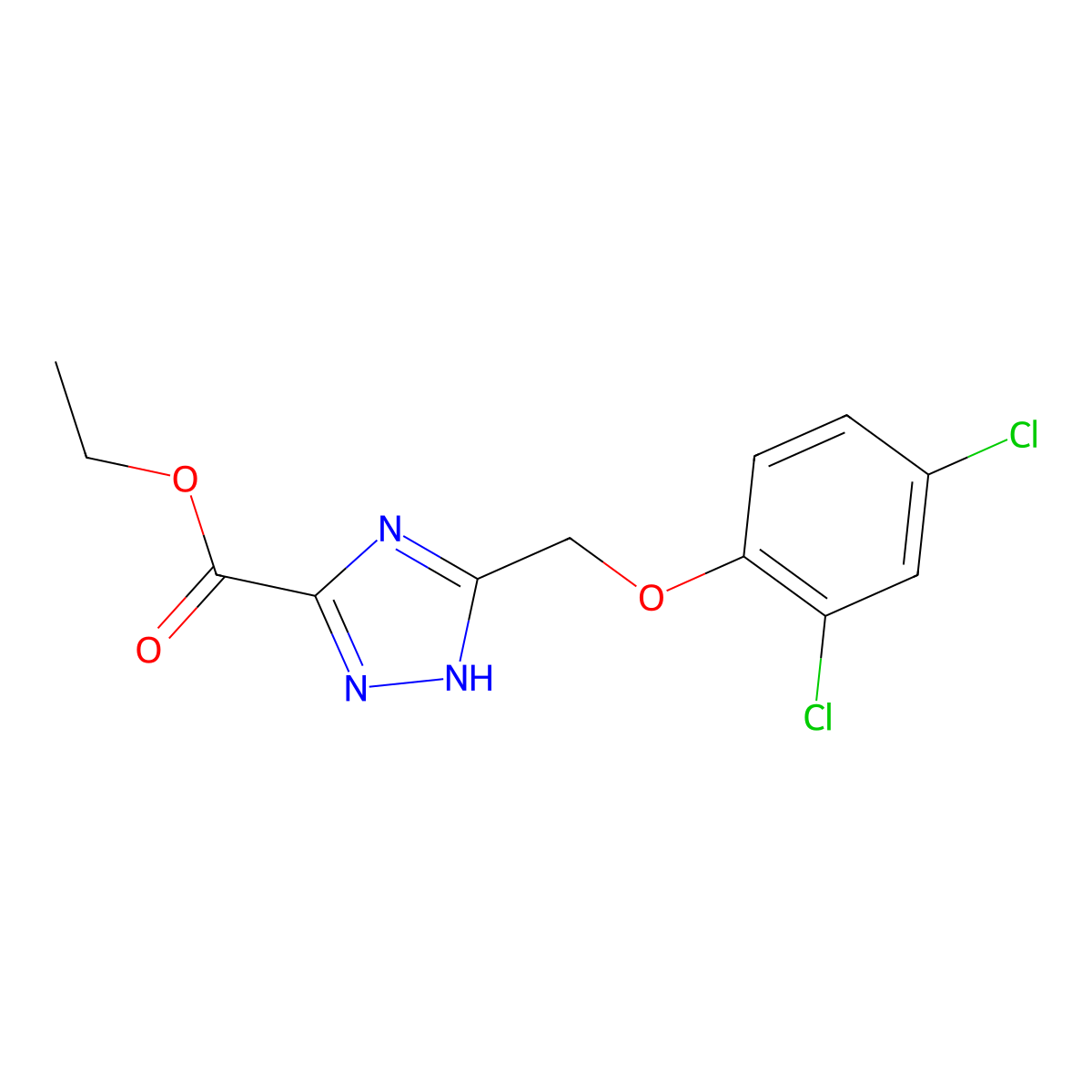 ethyl 3-(2,4-dichlorophenoxymethyl)-1H-1,2,4-triazole-5-carboxylate molecular structure, CAS 1803604-04-7