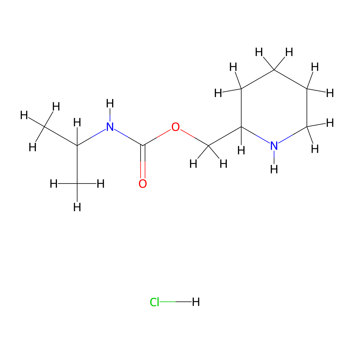 (piperidin-2-yl)methyl N-(propan-2-yl)carbamate hydrochloride molecular structure, CAS 1803604-09-2