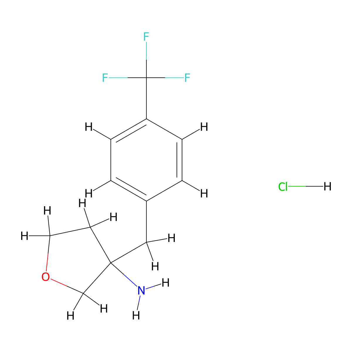 3-{[4-(Trifluoromethyl)phenyl]methyl}oxolan-3-amine hydrochloride molecular structure, CAS 1803604-11-6
