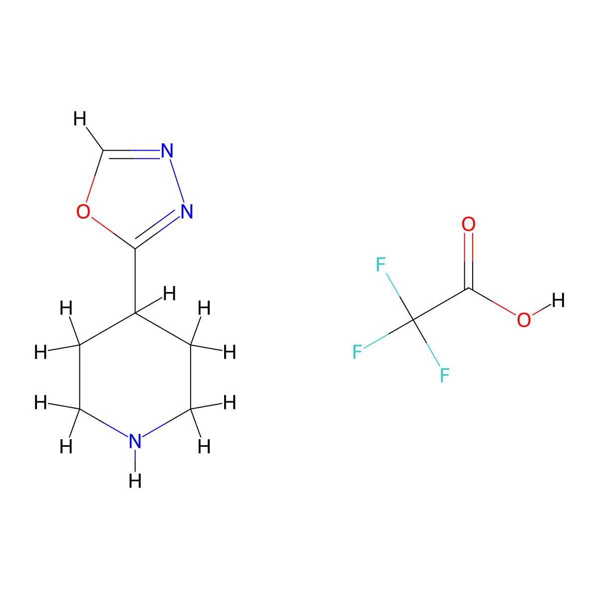 4-(1,3,4-Oxadiazol-2-yl)piperidine; trifluoroacetic acid molecular structure, CAS 1803604-13-8