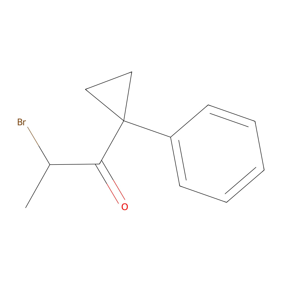 2-Bromo-1-(1-phenylcyclopropyl)propan-1-one molecular structure, CAS 1803604-17-2