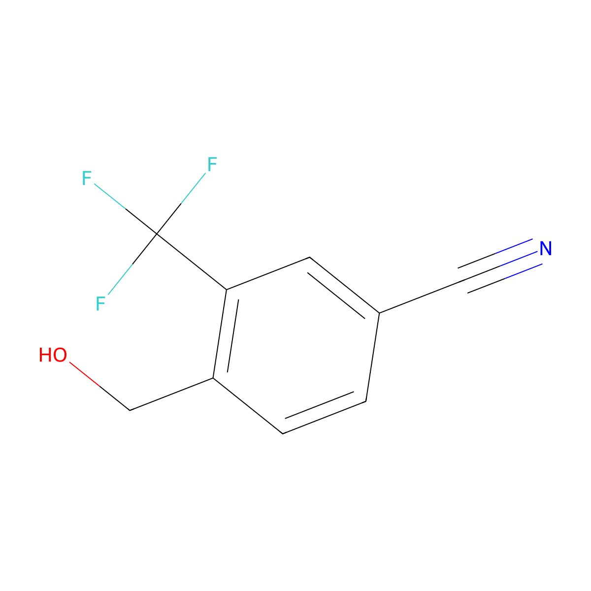 4-(Hydroxymethyl)-3-(trifluoromethyl)benzonitrile molecular structure, CAS 1803604-22-9