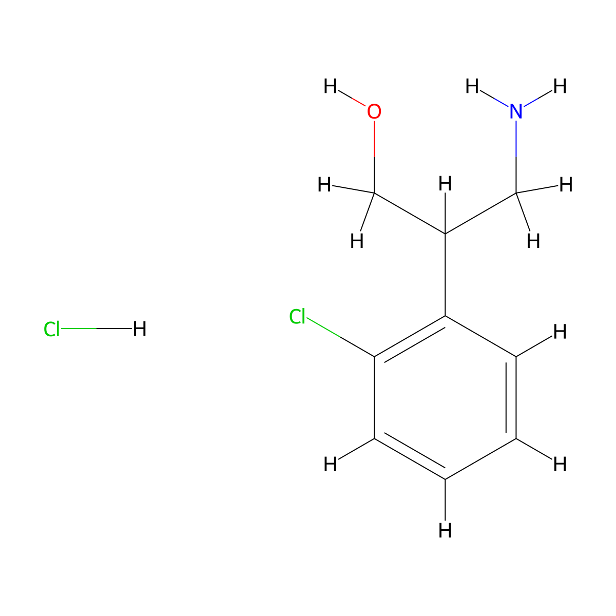 3-Amino-2-(2-chlorophenyl)propan-1-ol hydrochloride molecular structure, CAS 1803604-25-2