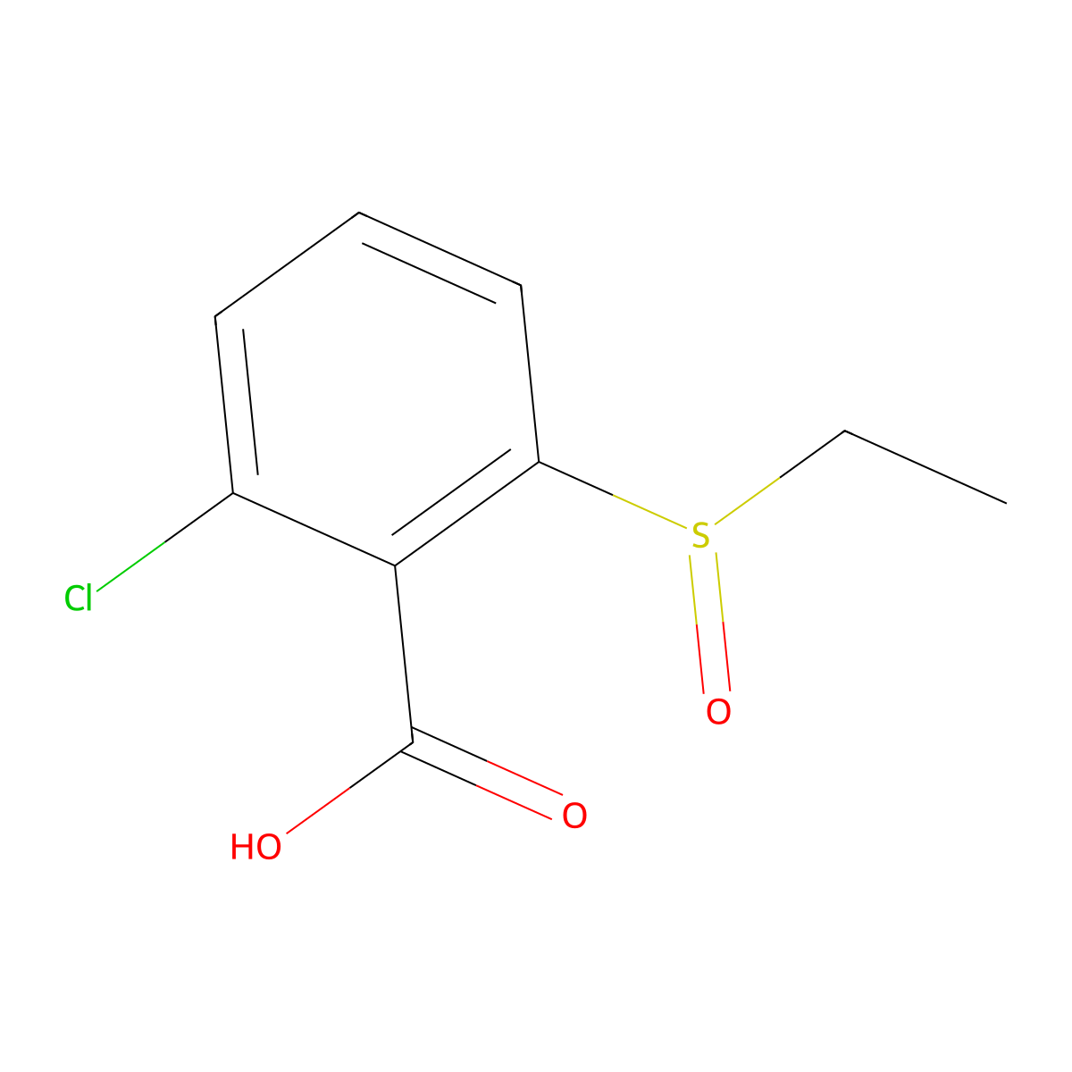 2-Chloro-6-(ethanesulfinyl)benzoic acid molecular structure, CAS 1803604-34-3
