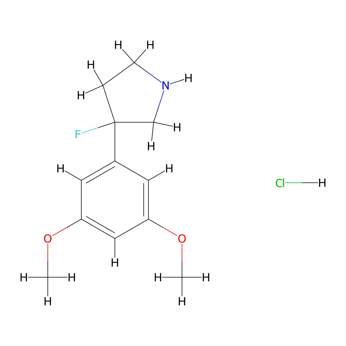 3-(3,5-Dimethoxyphenyl)-3-fluoropyrrolidine hydrochloride molecular structure, CAS 1803604-39-8
