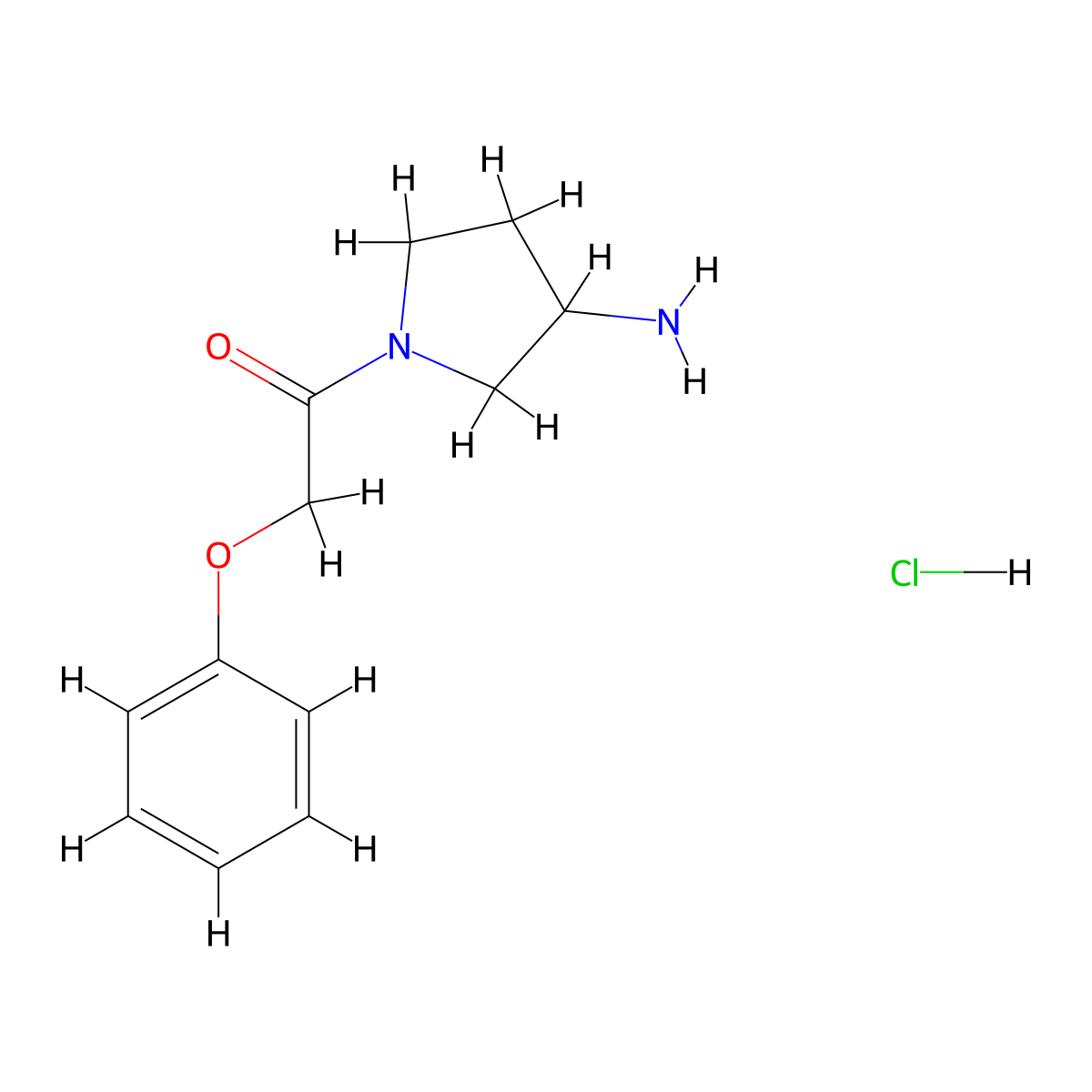 1-(3-Aminopyrrolidin-1-yl)-2-phenoxyethan-1-one hydrochloride molecular structure, CAS 1803604-41-2