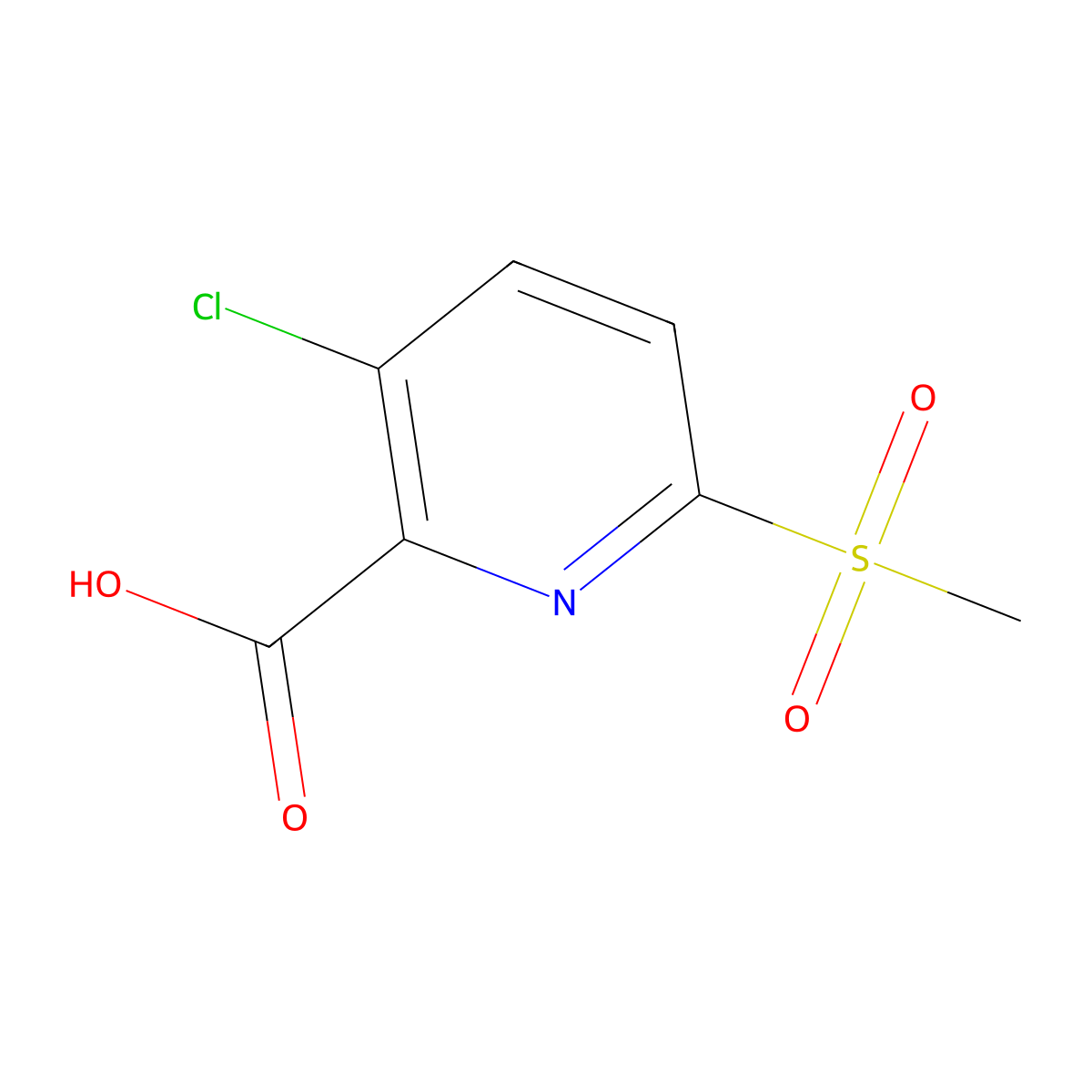 3-Chloro-6-methanesulfonylpyridine-2-carboxylic acid molecular structure, CAS 1803604-44-5