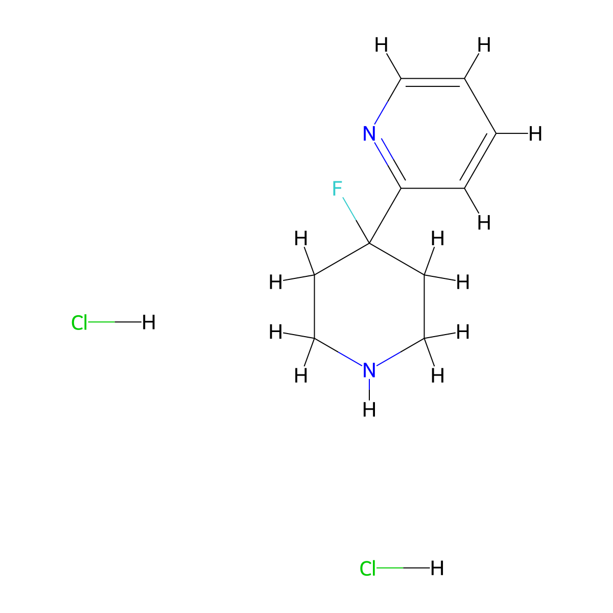 2-(4-Fluoropiperidin-4-yl)pyridine dihydrochloride molecular structure, CAS 1803604-45-6