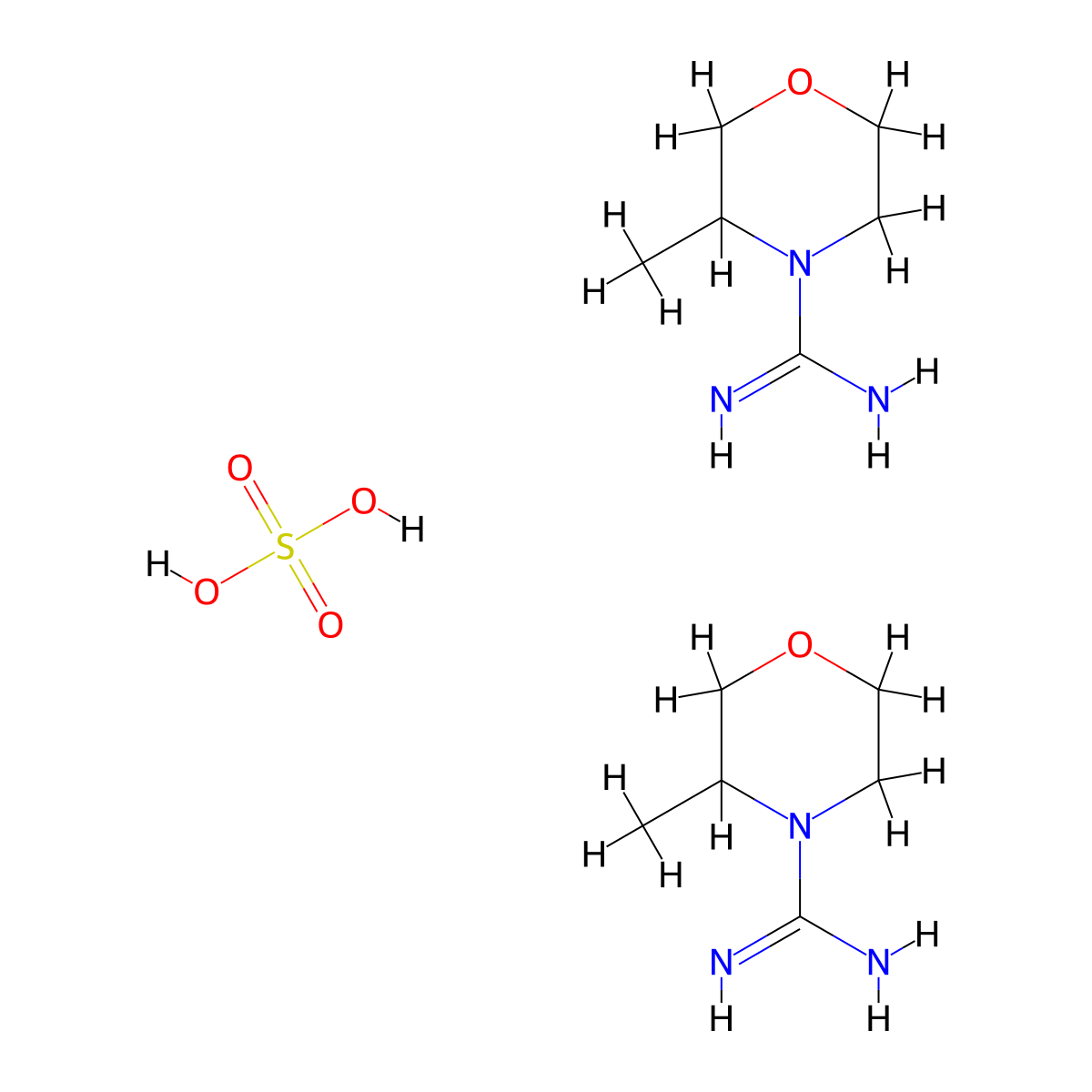 Bis(3-methylmorpholine-4-carboximidamide), sulfuric acid molecular structure, CAS 1803604-48-9