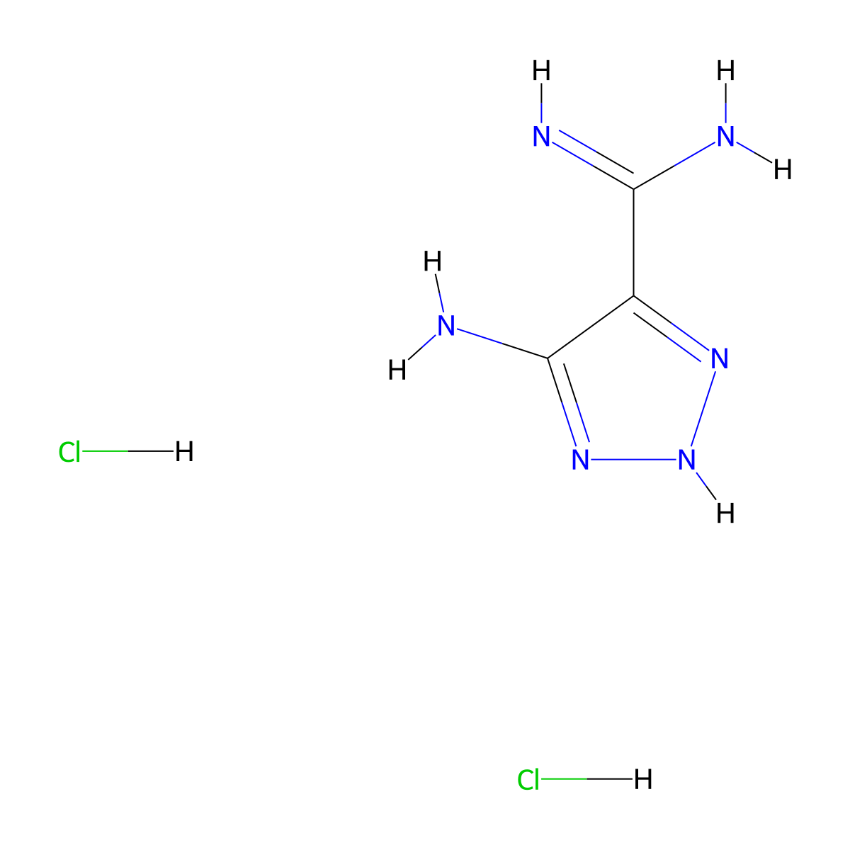 5-amino-1H-1,2,3-triazole-4-carboximidamide dihydrochloride molecular structure, CAS 1803604-51-4