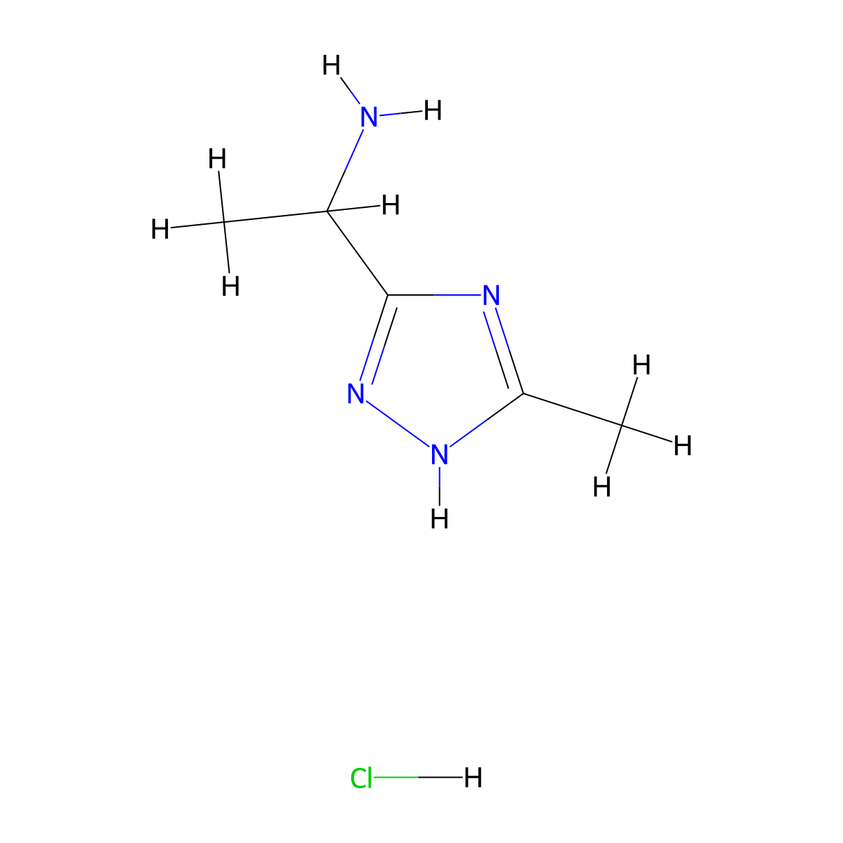 1-(5-methyl-4H-1,2,4-triazol-3-yl)ethan-1-amine hydrochloride molecular structure, CAS 1803604-52-5