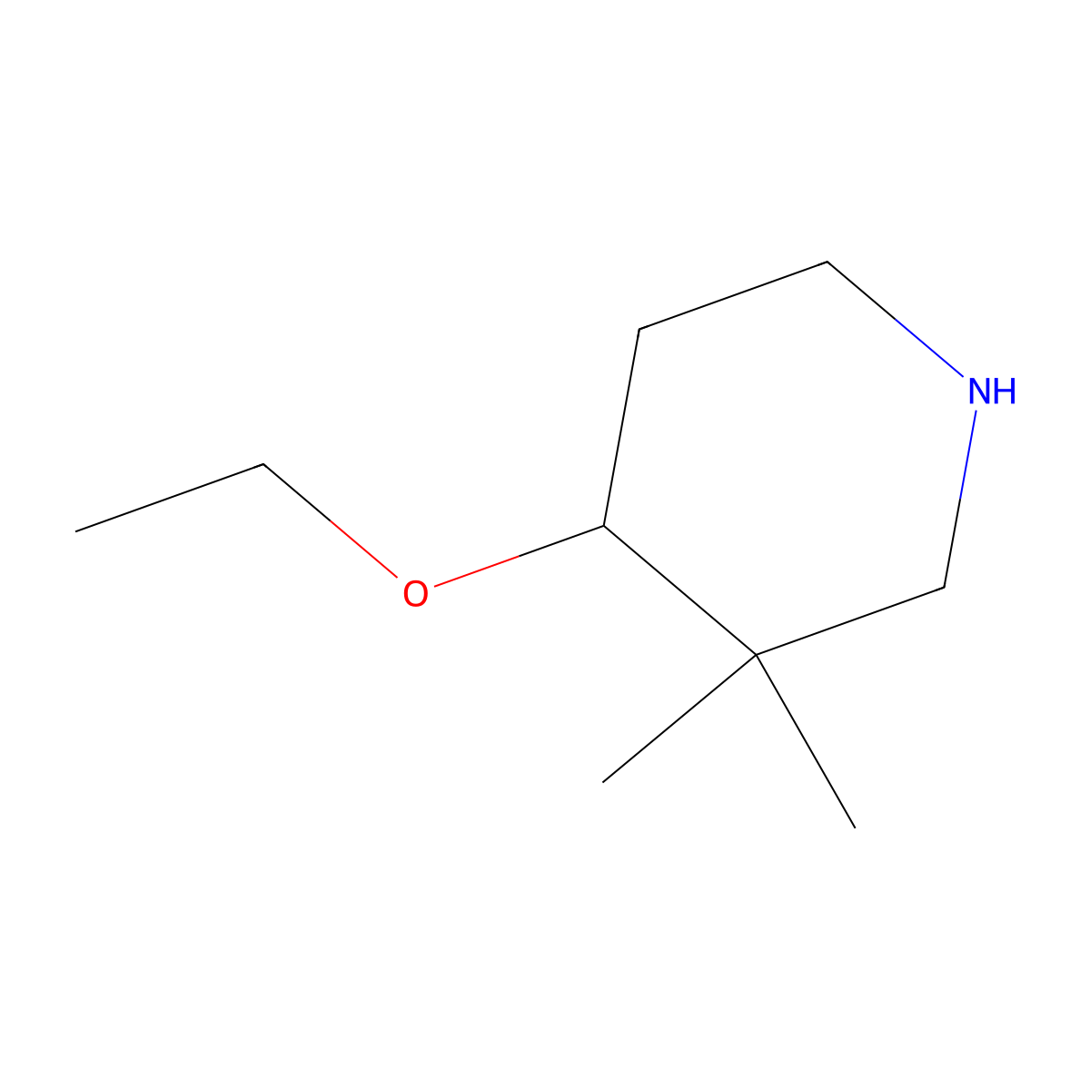 4-Ethoxy-3,3-dimethylpiperidine molecular structure, CAS 1803604-57-0