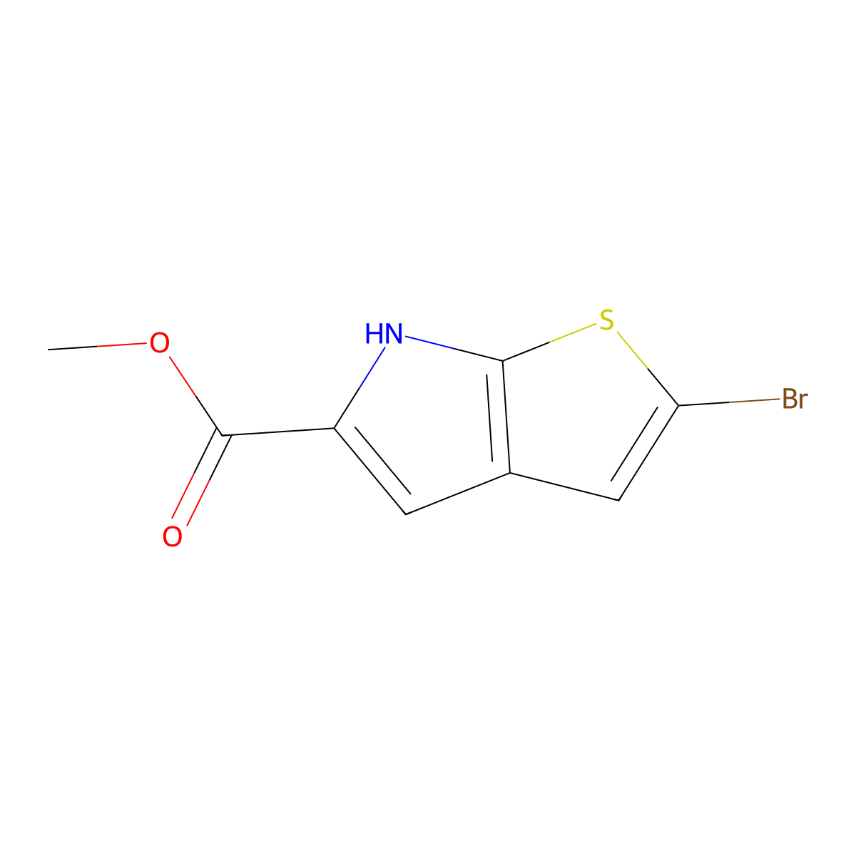 methyl 2-bromo-6H-thieno(2,3-b)pyrrole-5-carboxylate molecular structure, CAS 1803604-59-2