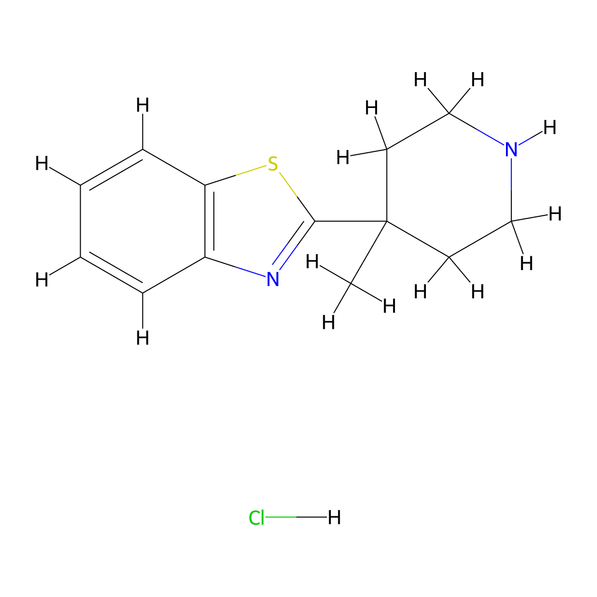 2-(4-Methylpiperidin-4-yl)-1,3-benzothiazole hydrochloride molecular structure, CAS 1803604-60-5