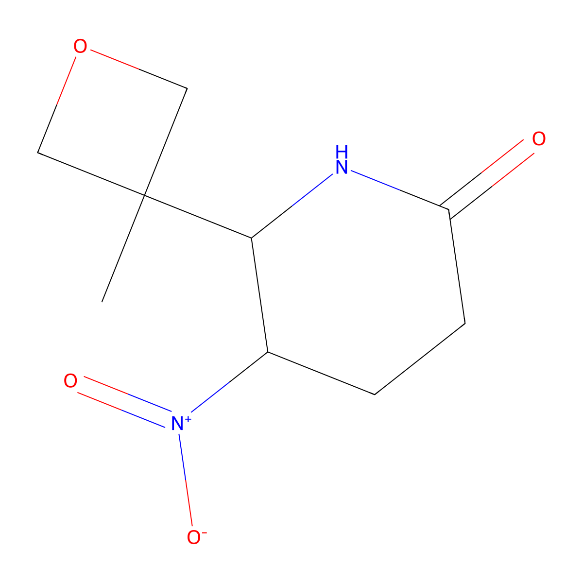 6-(3-Methyloxetan-3-yl)-5-nitropiperidin-2-one molecular structure, CAS 1803604-61-6