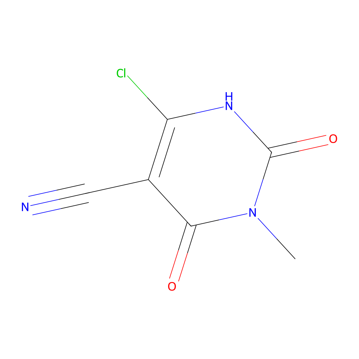 6-Chloro-3-methyl-2,4-dioxo-1,2,3,4-tetrahydropyrimidine-5-carbonitrile molecular structure, CAS 1803604-63-8