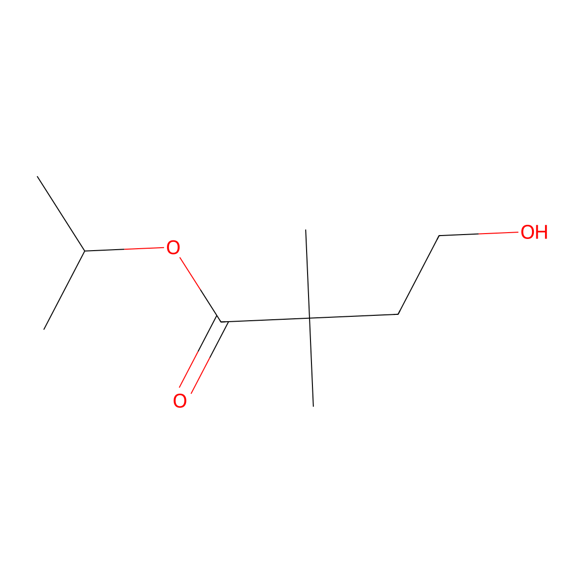 Propan-2-yl 4-hydroxy-2,2-dimethylbutanoate molecular structure, CAS 1803604-64-9