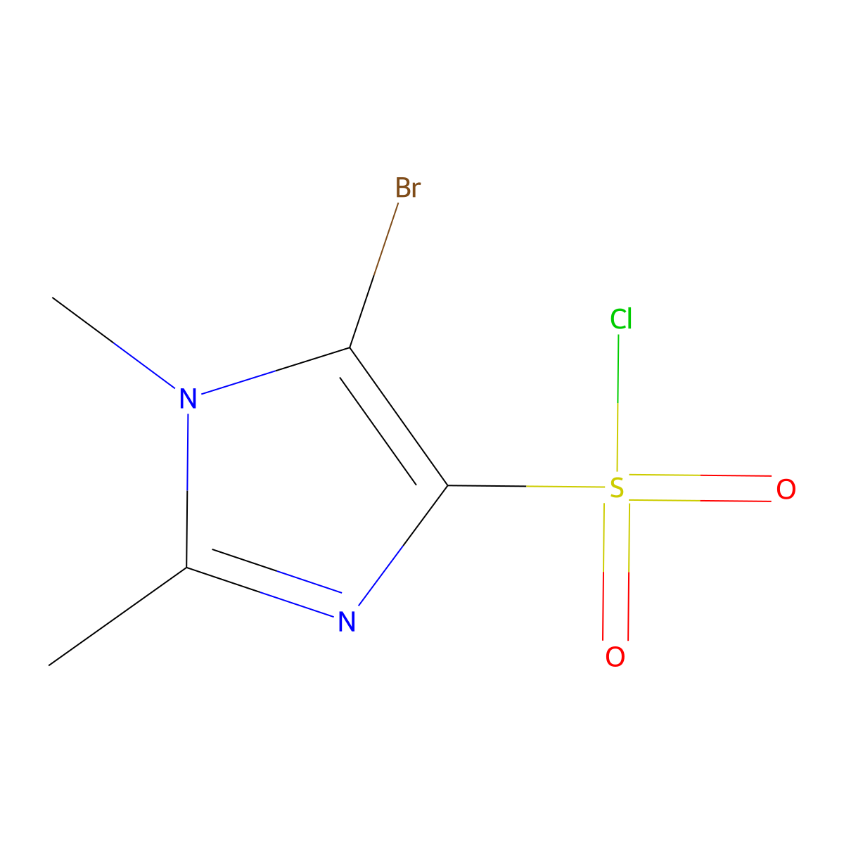5-bromo-1,2-dimethyl-1H-imidazole-4-sulfonyl chloride molecular structure, CAS 1803604-65-0