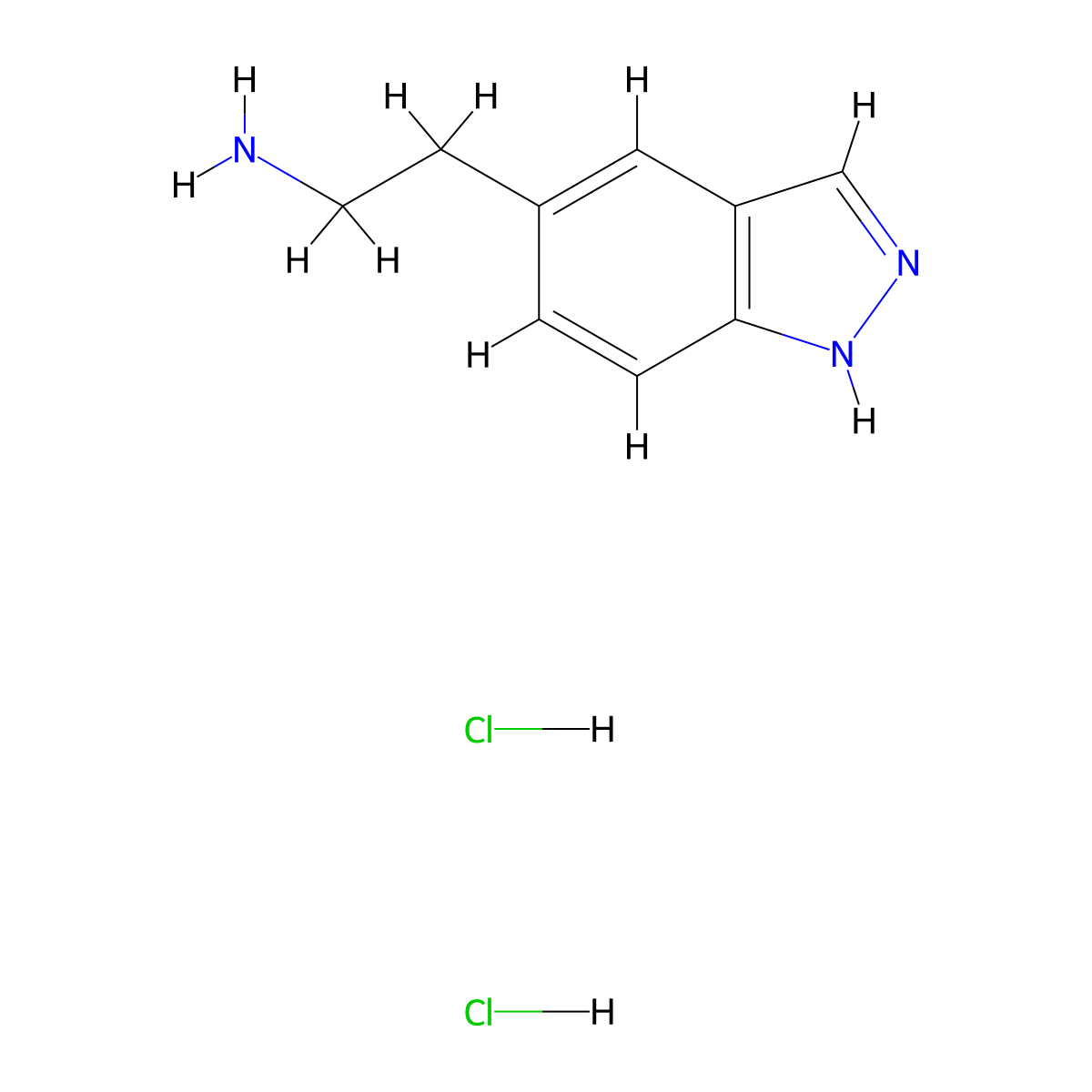 2-(1H-indazol-5-yl)ethan-1-amine dihydrochloride molecular structure, CAS 1803604-66-1