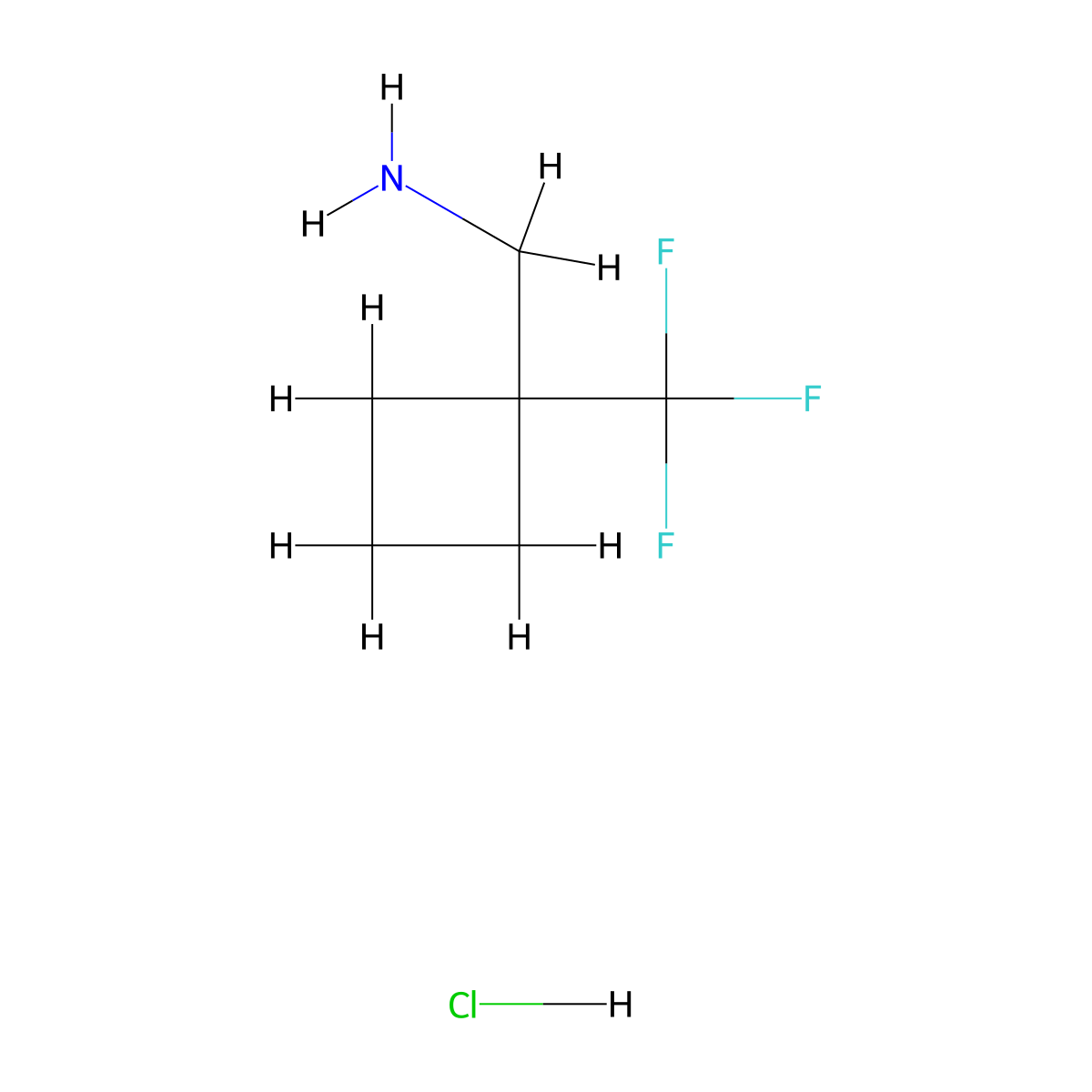 (1-(Trifluoromethyl)cyclobutyl)methanamine hydrochloride molecular structure, CAS 1803604-67-2