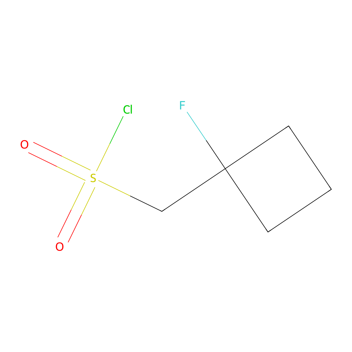 (1-Fluorocyclobutyl)methanesulfonyl chloride molecular structure, CAS 1803604-70-7