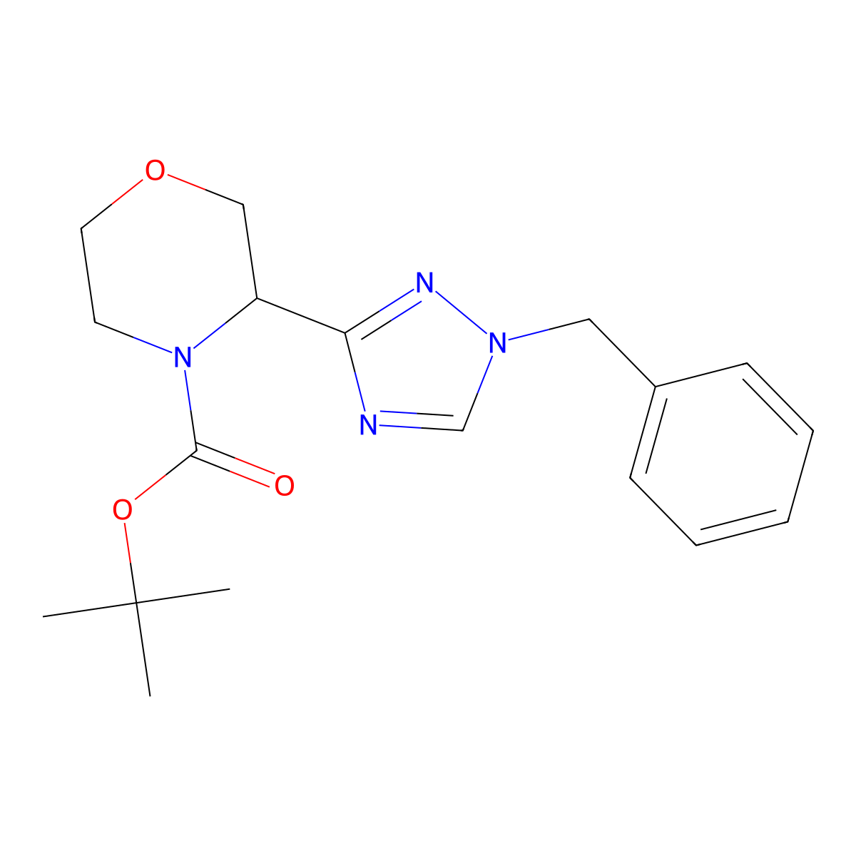 tert-butyl 3-(1-benzyl-1H-1,2,4-triazol-3-yl)morpholine-4-carboxylate molecular structure, CAS 1803604-76-3