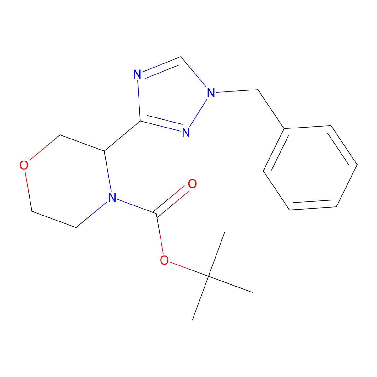 tert-butyl 3-(1-benzyl-1H-1,2,4-triazol-3-yl)morpholine-4-carboxylate molecular structure, CAS 1803604-76-3