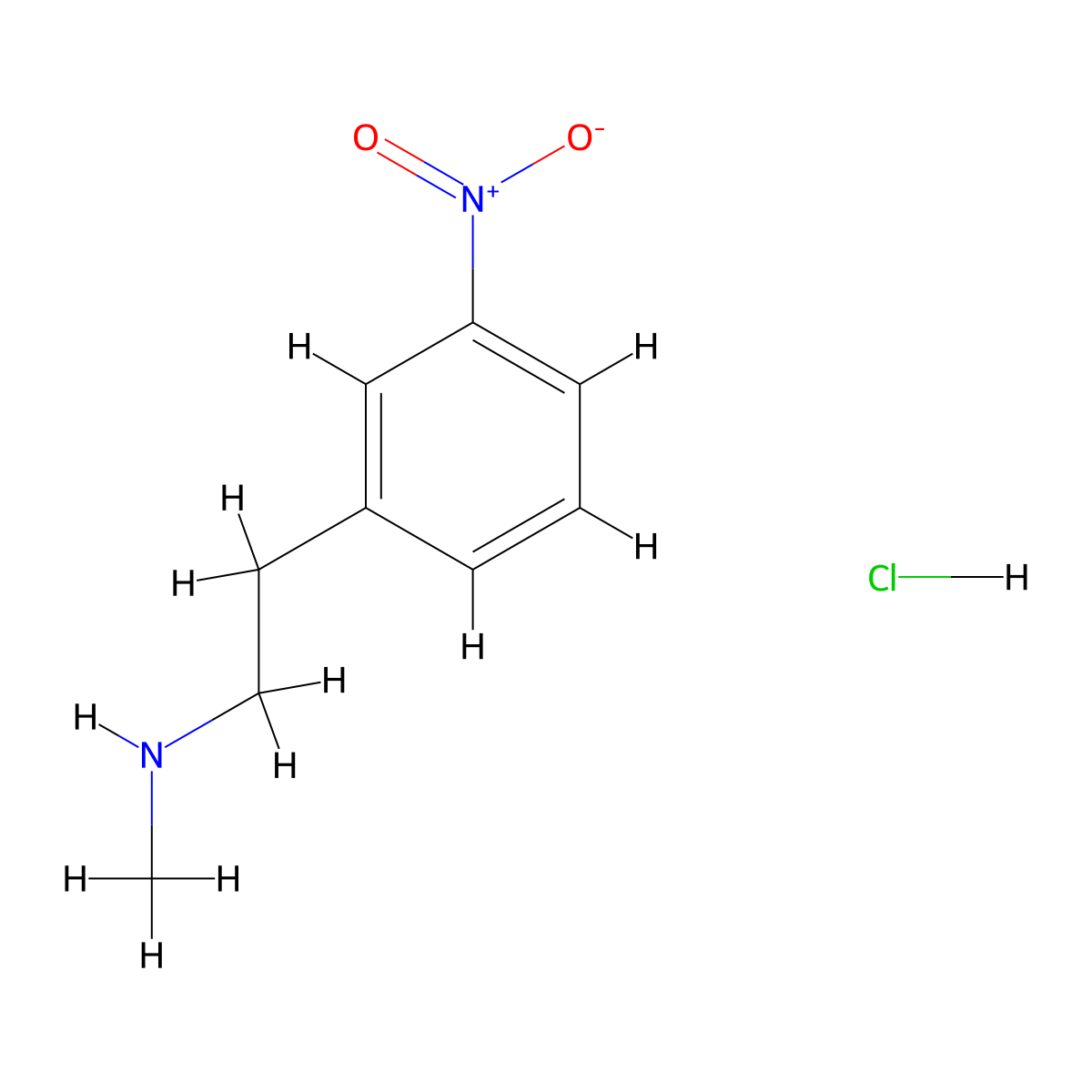 Methyl[2-(3-nitrophenyl)ethyl]amine hydrochloride molecular structure, CAS 1803604-79-6