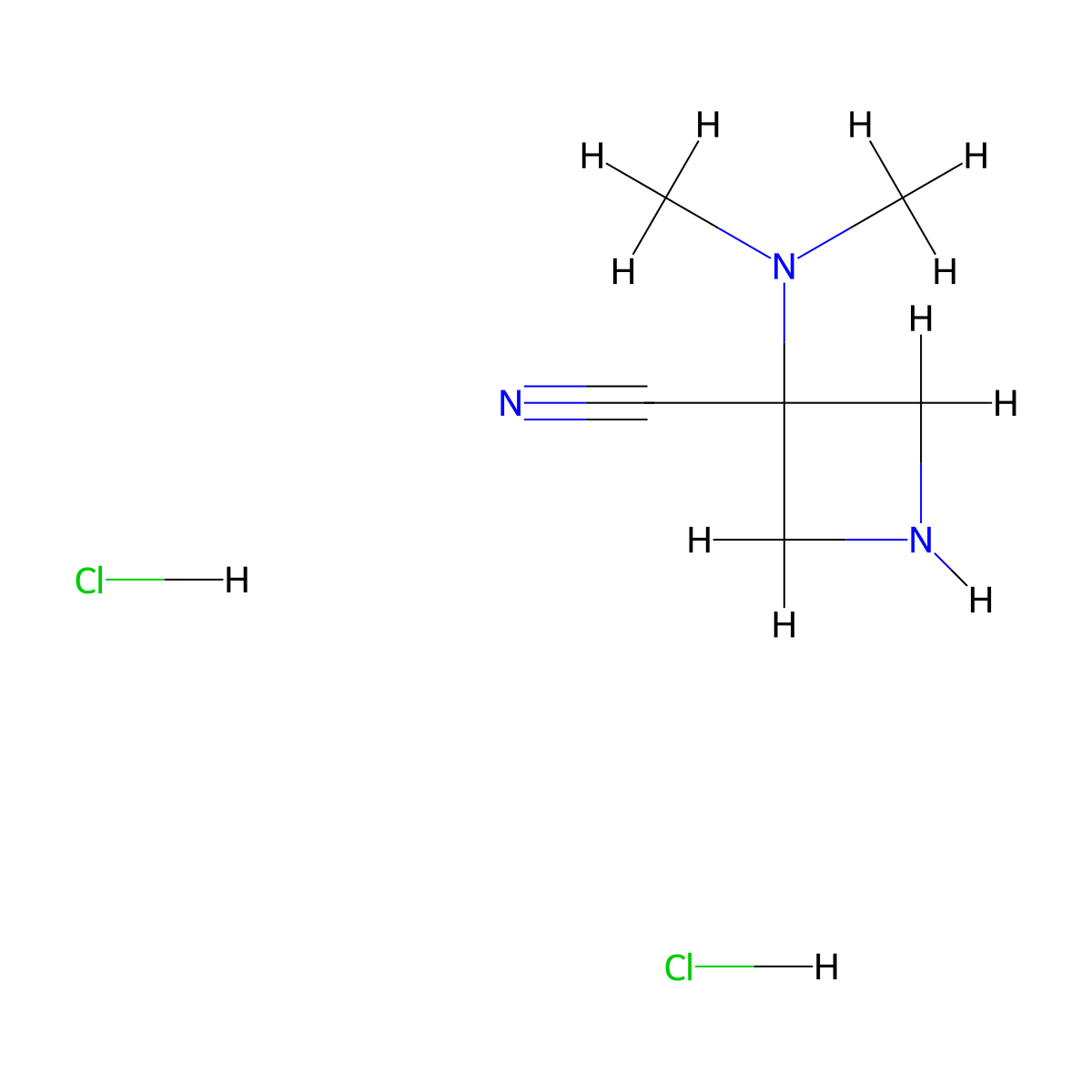 3-(Dimethylamino)azetidine-3-carbonitrile dihydrochloride molecular structure, CAS 1803604-82-1