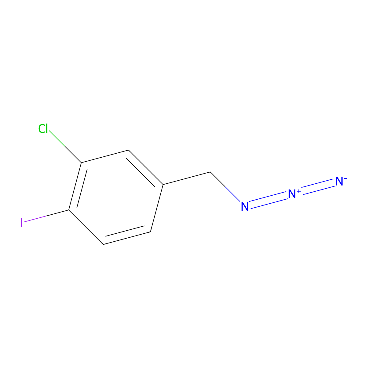 4-(Azidomethyl)-2-chloro-1-iodobenzene molecular structure, CAS 1803604-83-2