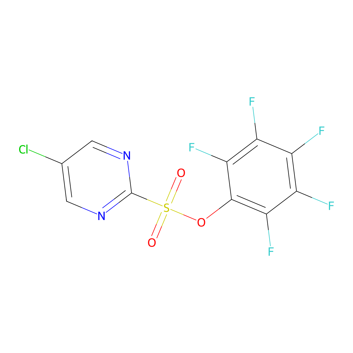 Pentafluorophenyl 5-chloropyrimidine-2-sulfonate molecular structure, CAS 1803604-84-3