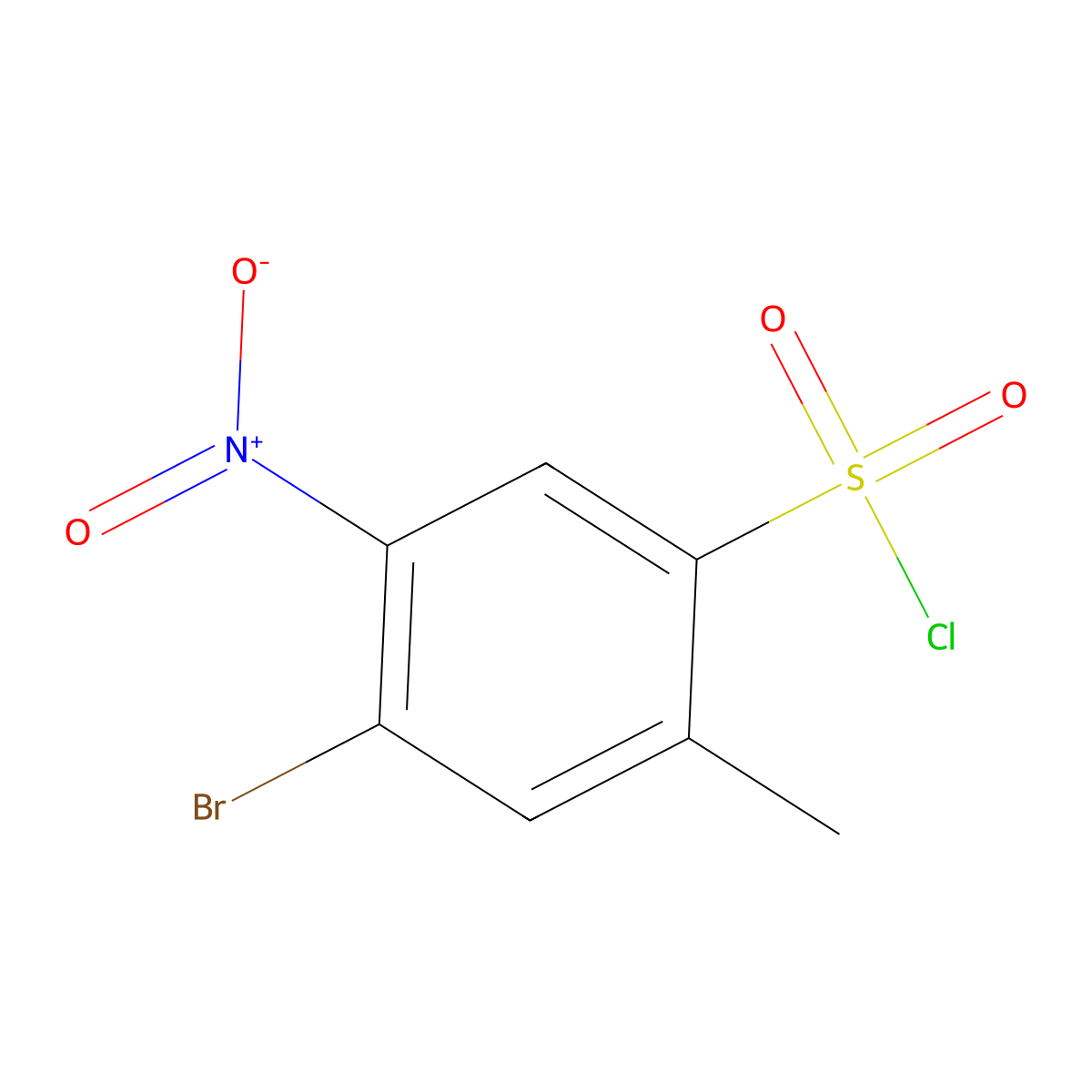 4-Bromo-2-methyl-5-nitrobenzene-1-sulfonyl chloride molecular structure, CAS 1803604-85-4