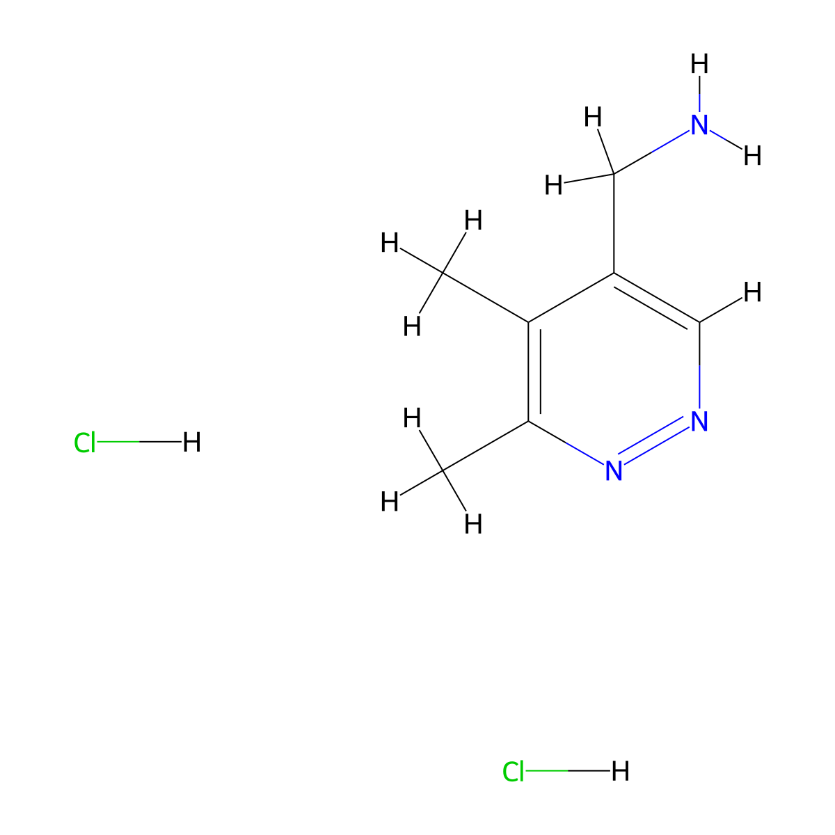 (5,6-Dimethylpyridazin-4-yl)methanamine dihydrochloride molecular structure, CAS 1803604-87-6